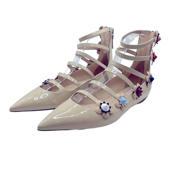 FENDI Flowerpower Patent Leather Ballet Flats Size 39EU 9US - Picture 7 of 16